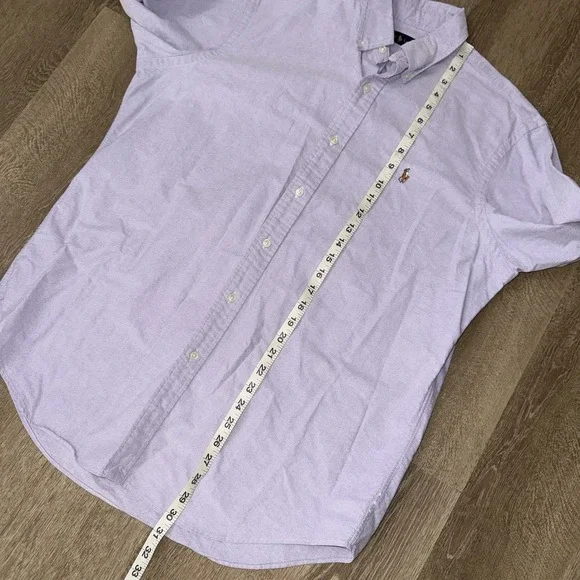 Polo Ralph Lauren Long Sleeve Button Down Oxford Shirt Men's Large Light Purple - Picture 4 of 5